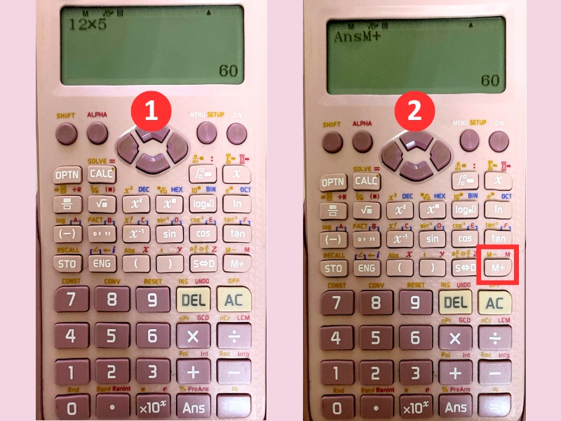 Bấm M+ để lưu kết quả 60 vào bộ nhớ