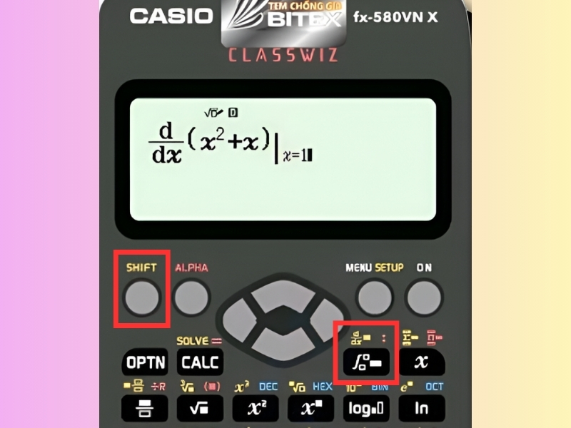 Cách bấm đạo hàm cấp 1 trên máy tính Casio fx-580VN X