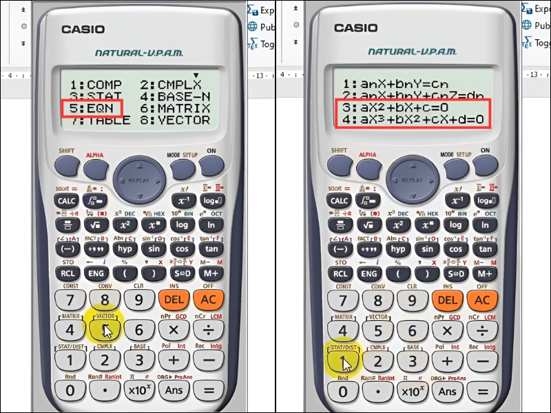 Cách giải phương trình bậc 2, 3 bằng máy Casio FX-570VN Plus