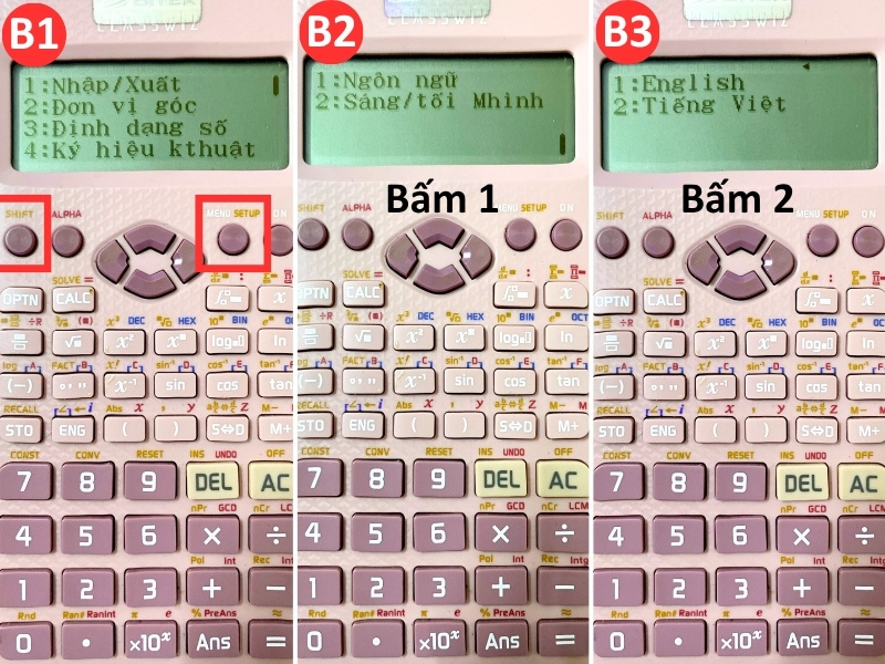 Cách thay đổi ngôn ngữ trên máy tính Casio từ Tiếng Anh sang Tiếng Việt
