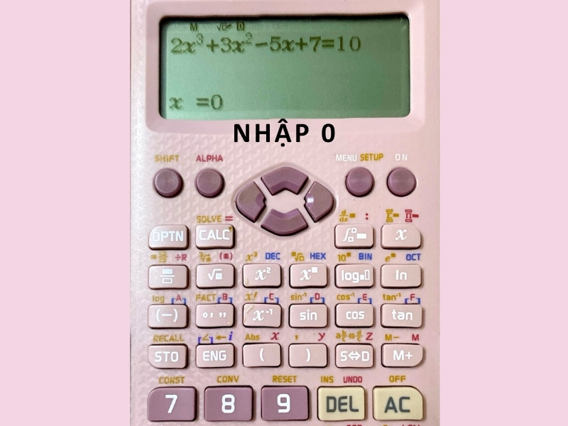 Nhập giá trị ban đầu cho X (Solve for X)