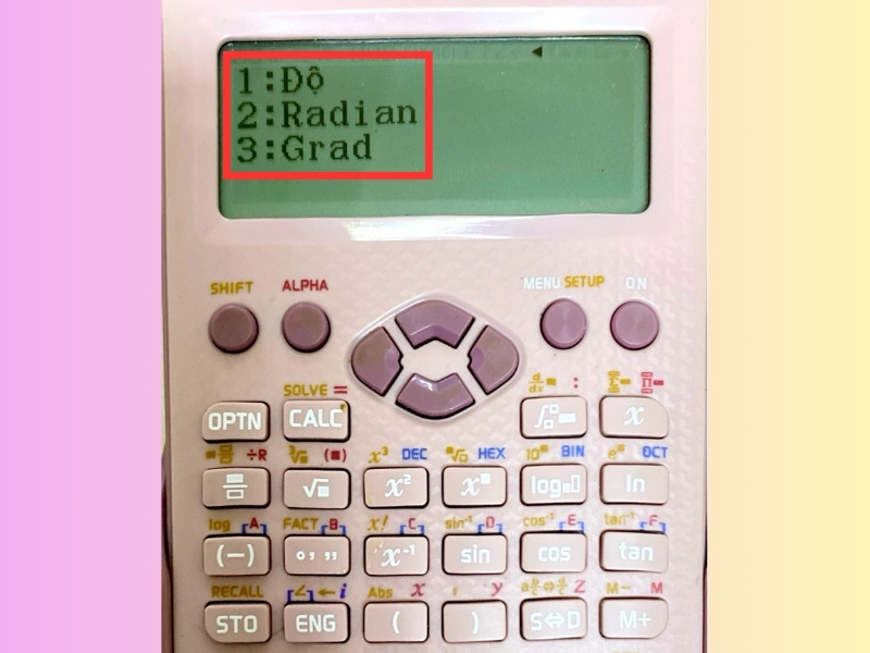 Chọn đúng đơn vị đo góc (D, R, G)