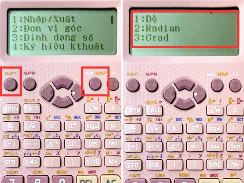 Cách chuyển đổi đơn vị góc trên máy Casio FX-580VN X