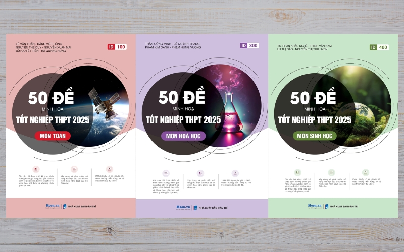 Combo 50 đề thi minh họa môn Toán, Hóa, Sinh bám sát đề thật, giúp ôn luyện và tăng tốc hiệu quả