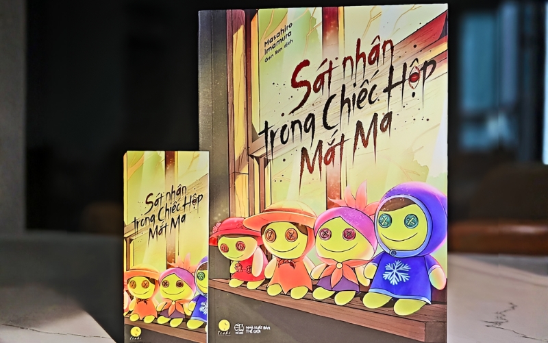 Bìa sách trinh thám Sát nhân trong chiếc hộp mắt ma