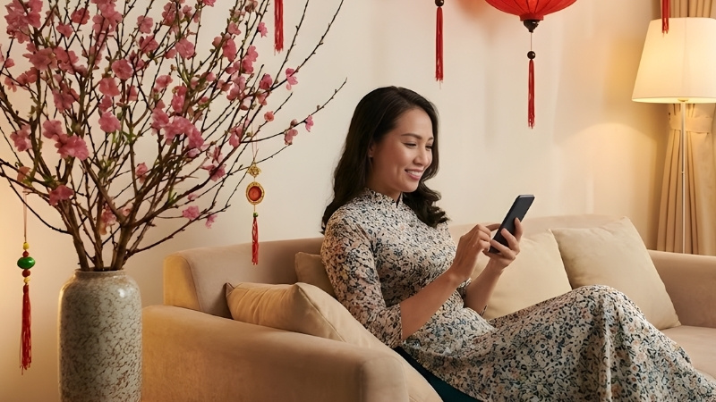 Mua sắm Tết bằng điện thoại giúp tiết kiệm thời gian, chủ động chi tiêu