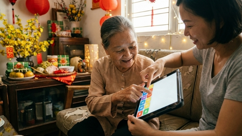 Quà Tết thiết thực cho người lớn tuổi: thiết bị dễ dùng với nút bấm to và màn hình rõ