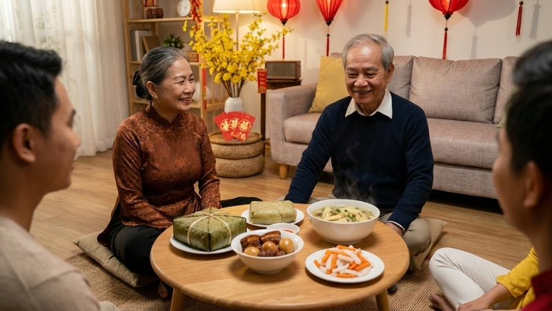 Mâm cơm Tết—đơn giản mà đậm tình