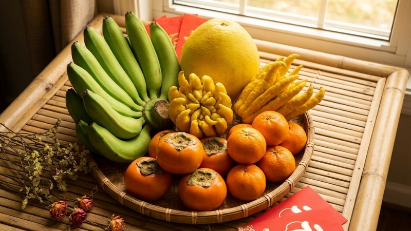 Trái cây tiêu biểu trong mâm ngũ quả miền Bắc