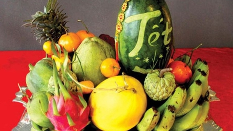 Mâm ngũ quả miền Trung ngày Tết giản dị