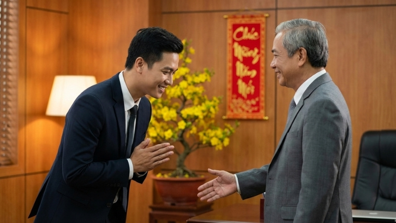 Chúc Tết sếp đúng mực giúp tạo thiện cảm và giữ mối quan hệ làm việc tích cực trong công sở
