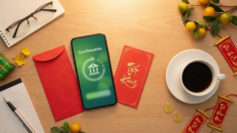 Lì xì chuyển khoản Tết 2026 cho bạn bè đồng nghiệp với số đẹp dễ chọn