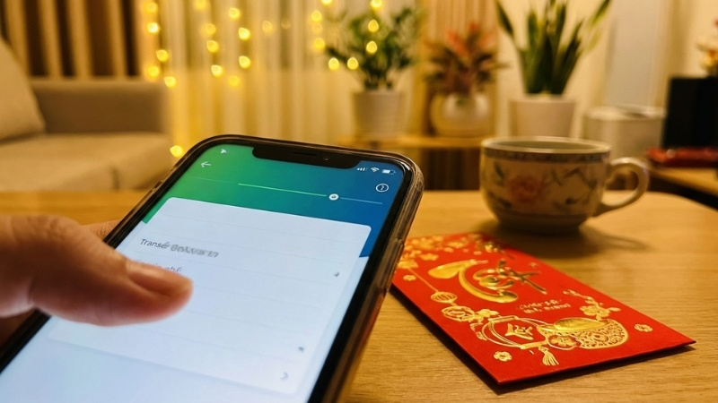Lì xì qua app ngân hàng năm 2026 tiện nhưng vẫn nên kết hợp tiền mặt để giữ không khí Tết