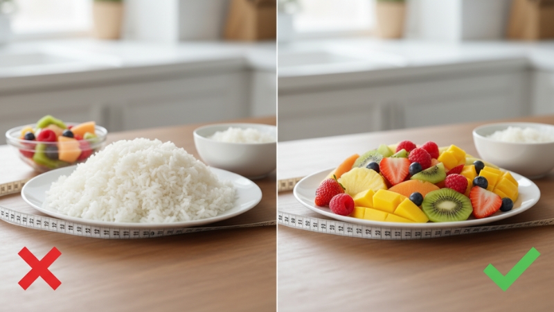 Thay thế cơm bằng trái cây ngọt là sai lầm phổ biến