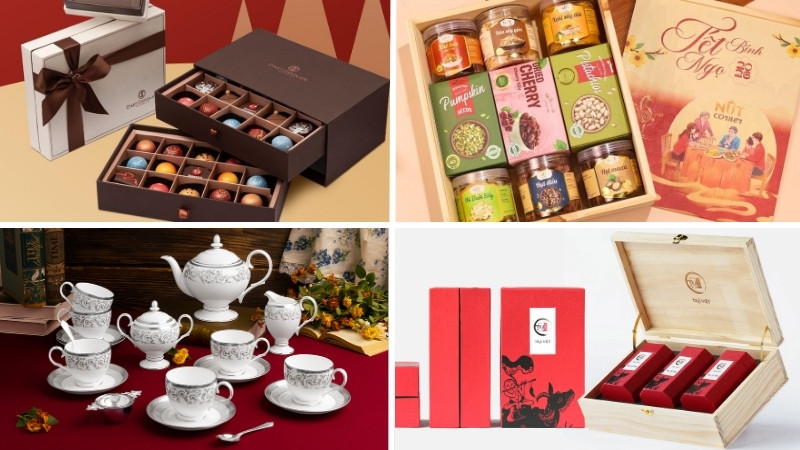 Chocolate, trái cây sấy, ly gốm hay trà Việt đều là quà Tết lịch sự, dễ ghi điểm