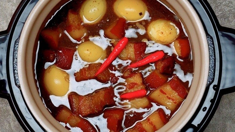 Thịt kho tàu nấu nồi áp suất mềm nhanh, trong mỡ, tiết kiệm thời gian, dễ chuẩn vị Tết