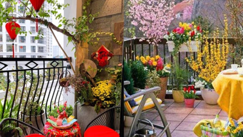 Ban công nhỏ điểm nhấn nhẹ nhàng cho căn hộ