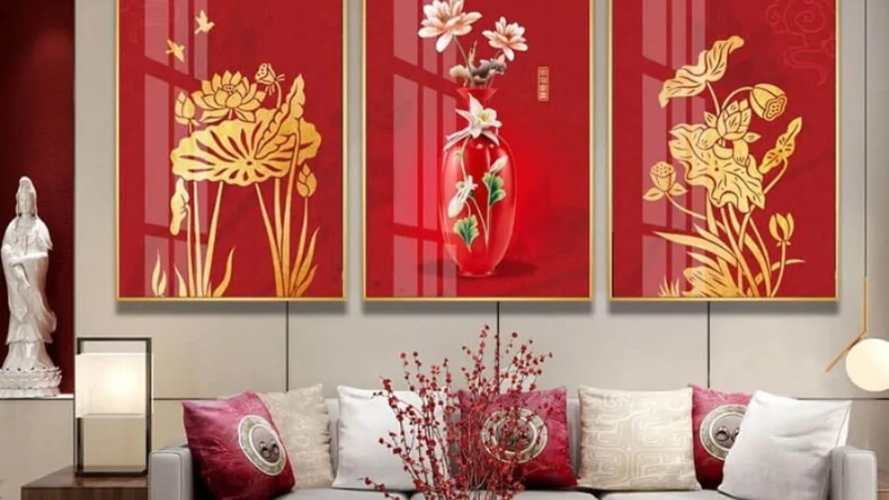 Tranh Tết treo tường trang trí tinh tế, không tốn diện tích