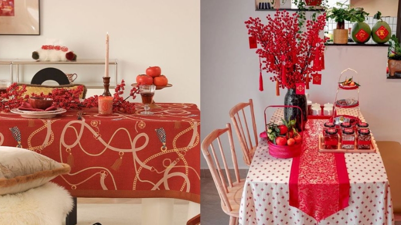 Khay decor Tết để bàn gom phụ kiện gọn gàng và đẹp mắt