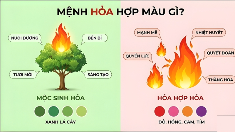 Ảnh hưởng của mệnh Hỏa đến thiết kế lịch Tết