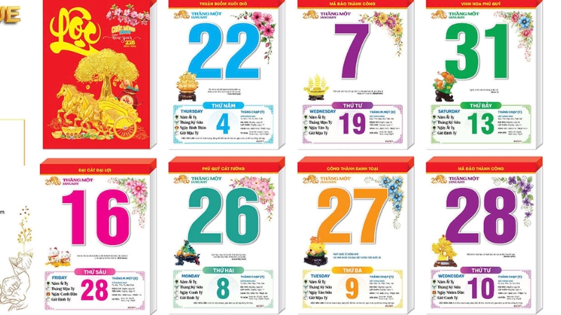 Lịch bloc thiết kế dày dặn, sang trọng