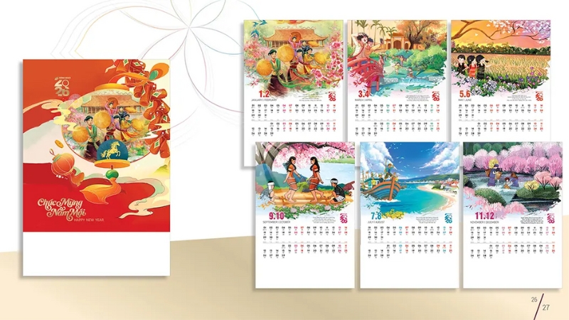 Lịch treo tường dễ treo, dễ quan sát