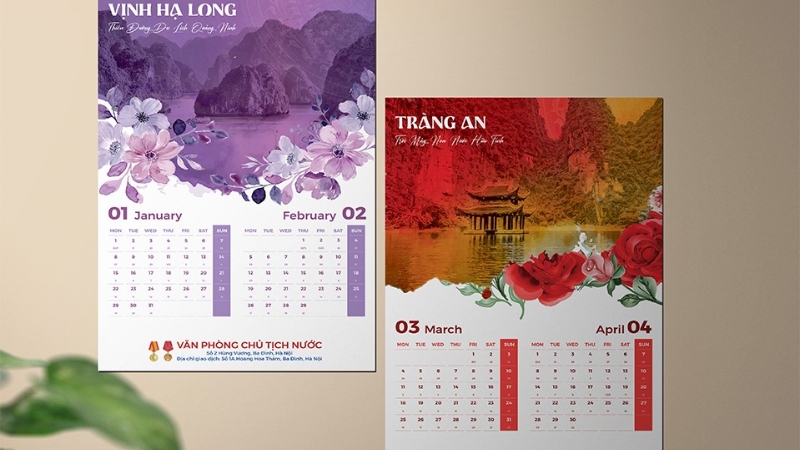 Lịch văn phòng dùng trong môi trường làm việc cần sự tinh gọn, hiện đại