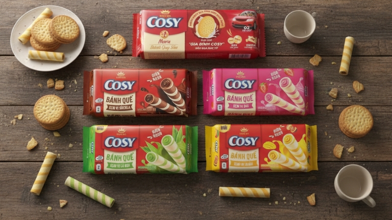 Hàm lượng calo trong bánh Cosy có sự chênh lệch tùy theo công thức