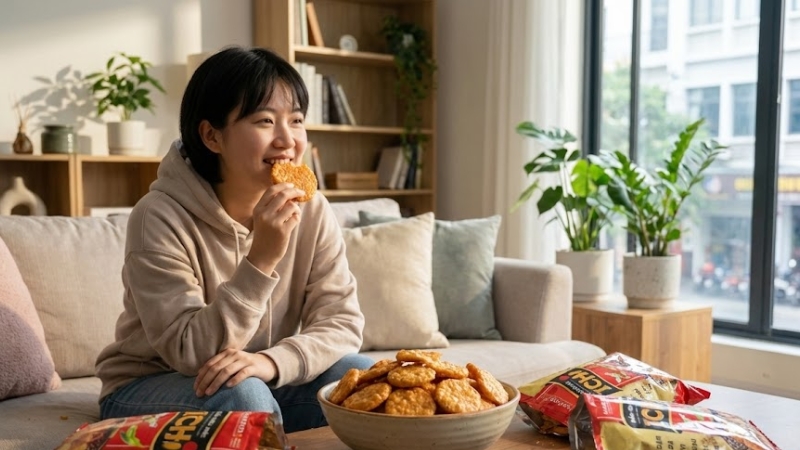 Việc một người ăn 100g bánh gạo Ichi tương đương với ăn một bữa chính