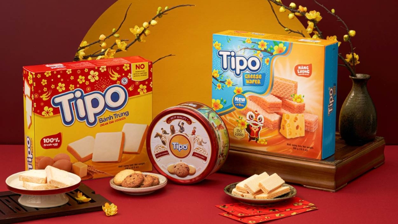 Một chiếc bánh Tipo (~10g) chứa khoảng 50 - 70 calo