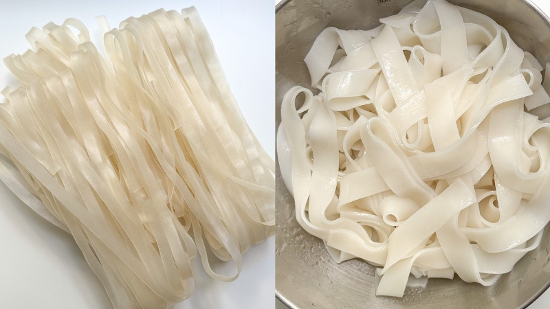 Calo trong bún gạo khô dựa trên trạng thái chế biến