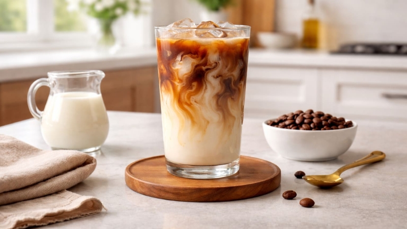 Cafe sữa tươi chứa lượng calo ở mức trung bình