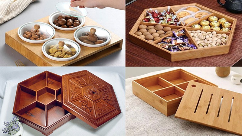 Bàn snack khay gỗ