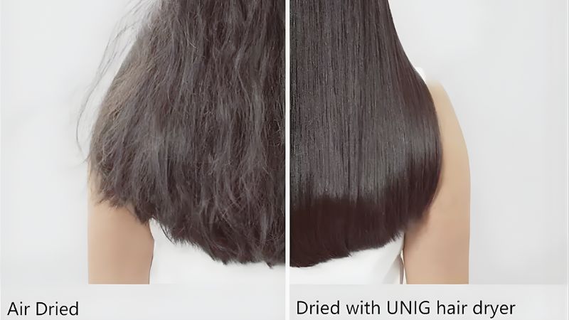 So sánh độ mềm mượt của tóc khi sử dụng máy sấy tóc có công nghệ ion âm