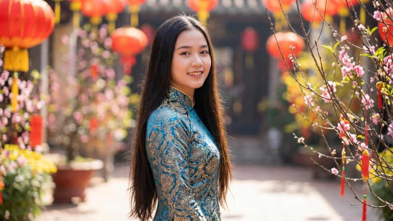 Tóc dài thẳng tự nhiên thuần khiết và sang trọng