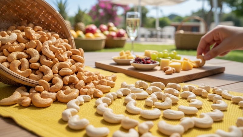 100g hạt điều thô cung cấp khoảng 553 - 554 calo