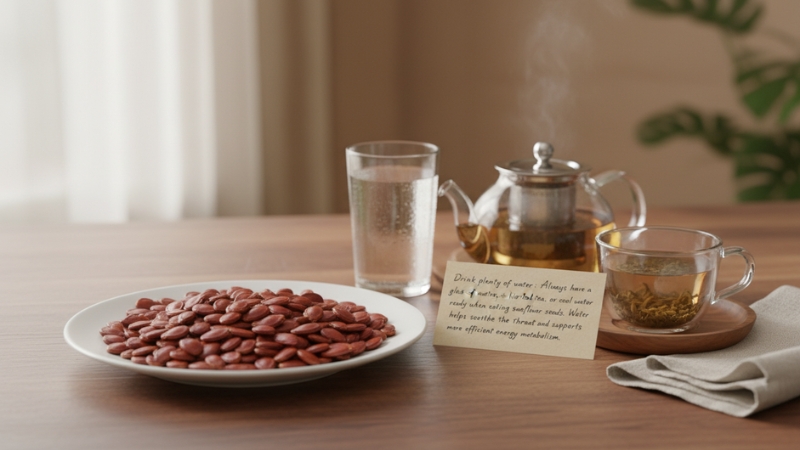 Uống nhiều nước khi ăn hạt dưa