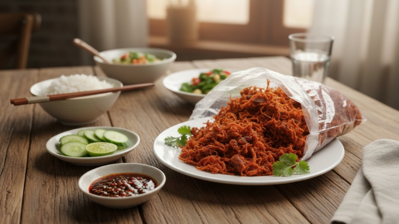 Trong 100g khô bò truyền thống chứa khoảng 400 - 420 calo