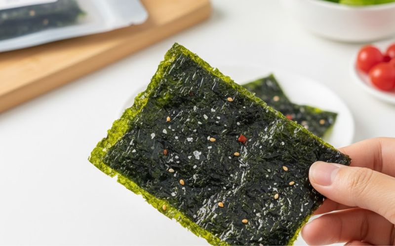 Hàm lượng muối trong rong biển sấy phụ thuộc vào từng dòng sản phẩm cụ thể