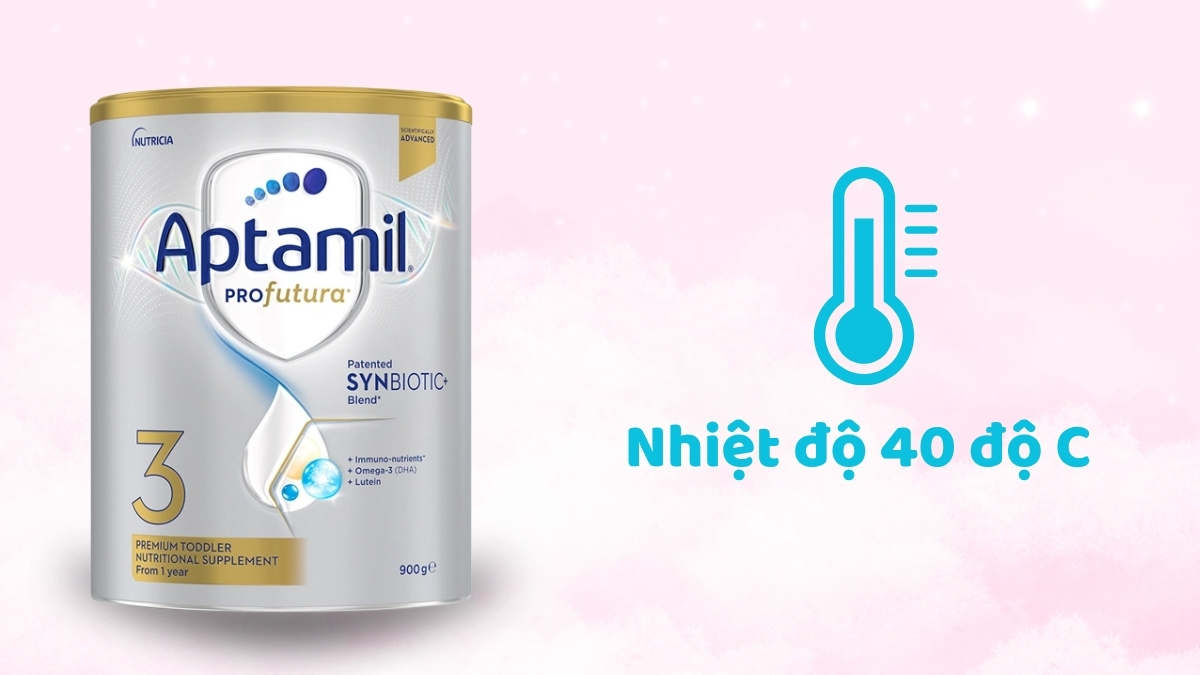 Sữa Aptamil Úc yêu cầu nhiệt nước khoảng 40 độ C