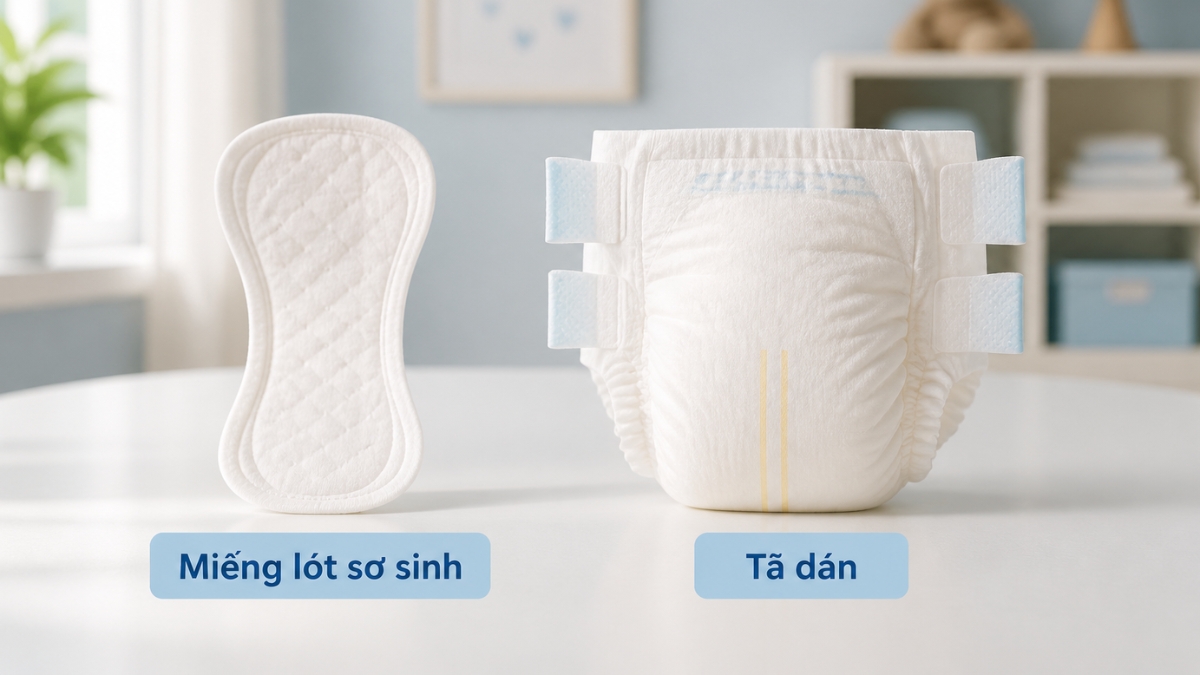 Chọn miếng lót sơ sinh hay tã dán tùy nhu cầu