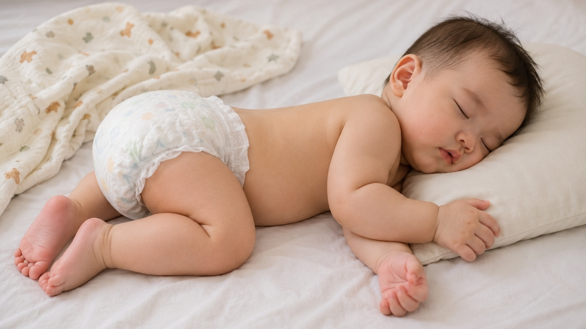 Phụ huynh nhớ vuốt vách chống tràn (bèo nhún quanh đùi) lật ra ngoài