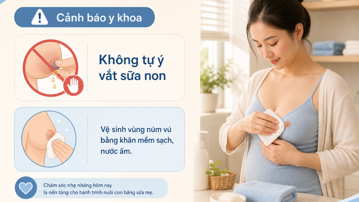 Lưu ý về an toàn khi tiết sữa và vắt sữa non