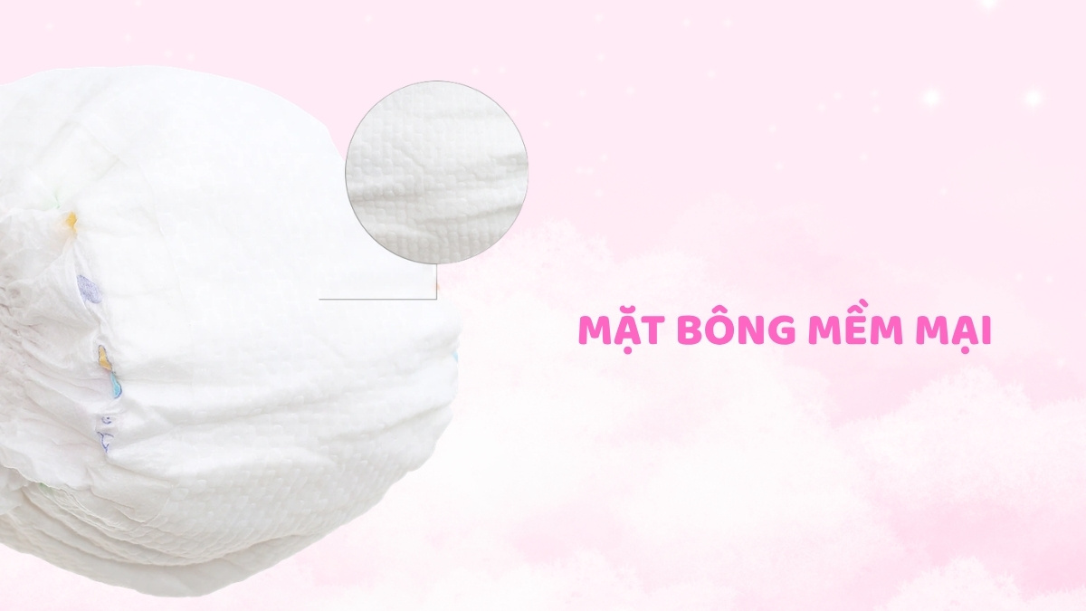 Tã quần UniDry sử dụng bề mặt bông mềm mại