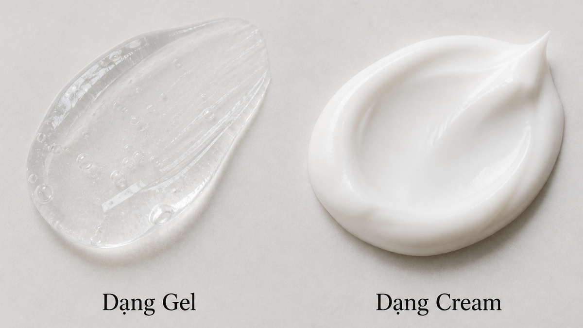 Kết cấu Kem dưỡng ẩm dạng gel và kem
