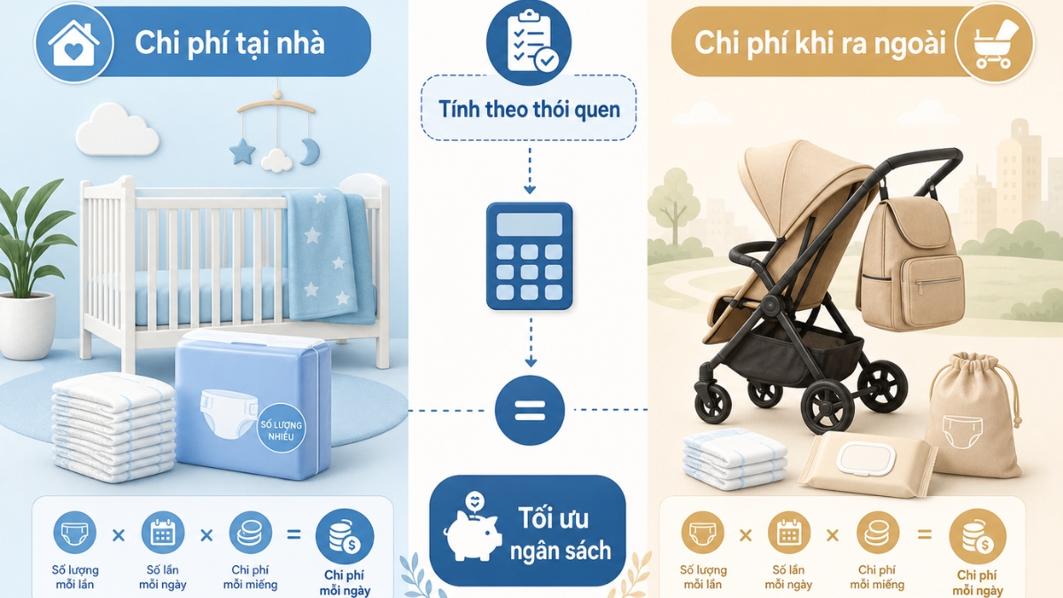 So sánh theo chi phí và mức tiện khi chăm bé