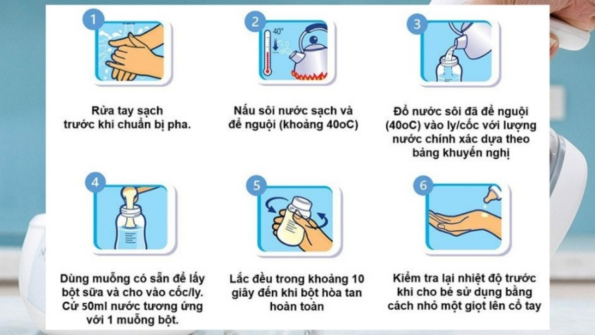 Sữa Aptamil của Úc, Đức và New Zealand yêu cầu nhiệt độ pha từ 40 - 50 độ C