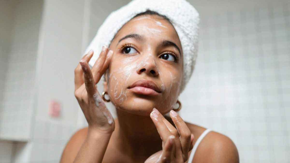 Thoa bọt lên da và massage nhẹ nhàng theo chuyển động tròn