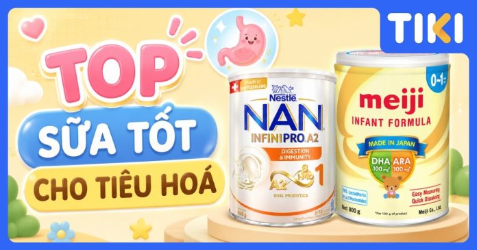 Top sữa tốt cho tiêu hoá