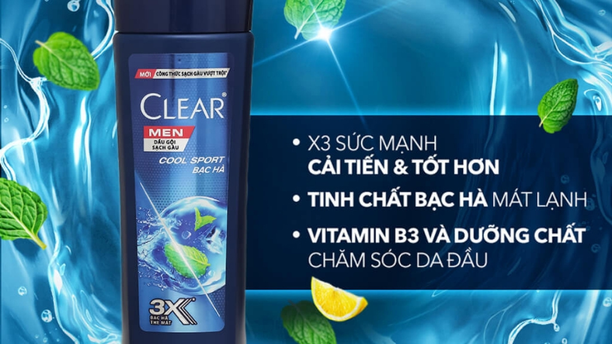 Dầu gội Clear Men Cool Sport Bạc Hà